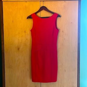 TED BAKER Red Ponte Sheath Dress, 6 US/2 TB Size